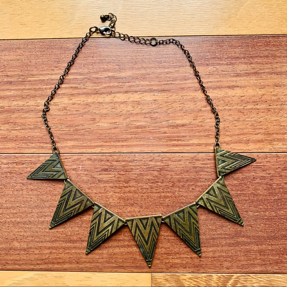 Bronze/Gold Triangle Statement Necklace